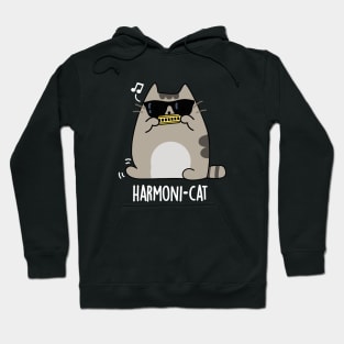 Harmoni-cat Cute Harmonica Cat Pun Hoodie